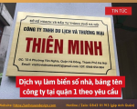 Dịch vụ làm biển số nhà, bảng tên công ty tại quận 1 theo yêu cầu