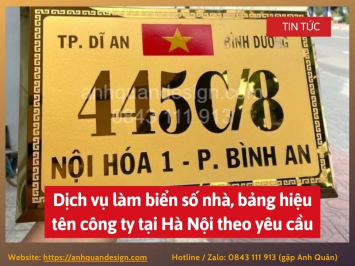Dịch vụ làm biển số nhà, bảng hiệu tên công ty tại Hà Nội theo yêu cầu