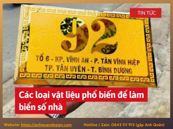 Các loại vật liệu phổ biến để làm biển số nhà