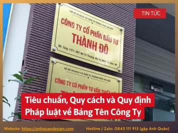 Tiêu chuẩn, Quy cách và Quy định Pháp luật về Bảng Tên Công Ty