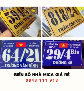 113+ Bảng Số Nhà Mica Giá Rẻ
