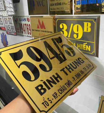 MẪU SỐ NHÀ MICA VÀNG ĐỒNG