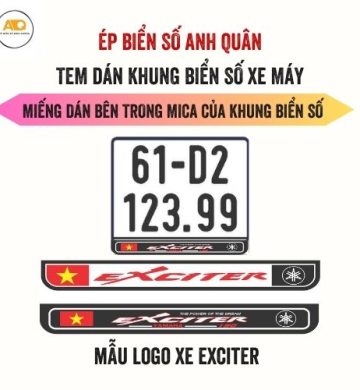 Decal Dán Khung Biển Số Xe Máy | Mẫu Xe Exciter