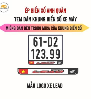 Decal Dán Biển Số Xe Máy Logo Lead