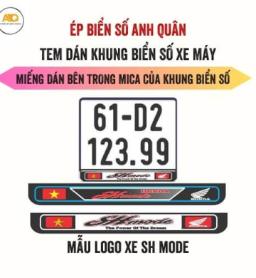 Decal Dán Biển Số Xe Máy Logo SH Mode