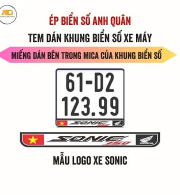 Decal Dán Biển Số Xe Máy Sonic Logo