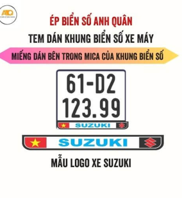 Decal Dán Biển Số Xe Máy Logo Suzuki