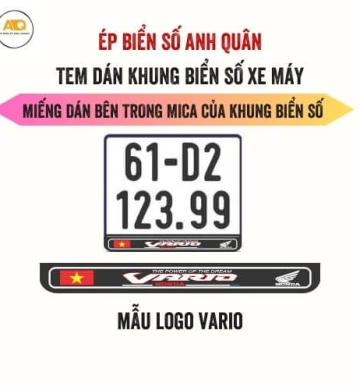 Decal Dán Biển Số Xe Máy Logo Vario