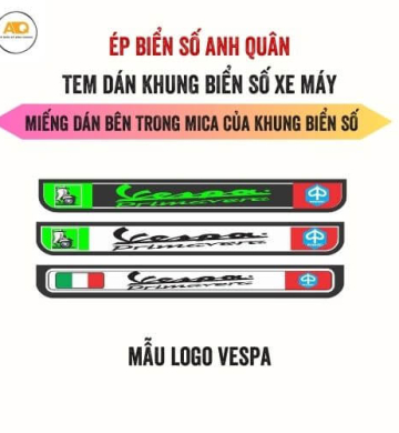 Decal Dán Biển Số Xe Máy Mẫu Xe Vespa