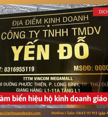 Làm biển hiệu hộ kinh doanh giáo dục