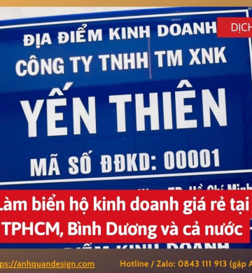 Làm biển hộ kinh doanh giá rẻ tại TPHCM, Bình Dương và cả nước
