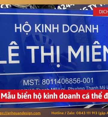 Mẫu biển hộ kinh doanh cá thể đẹp