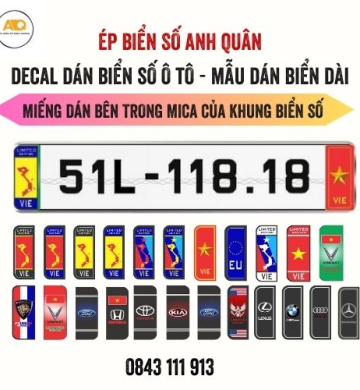 Decal Dán Biển Số Ô Tô | Mẫu Biển Dài Dán Bên Hông