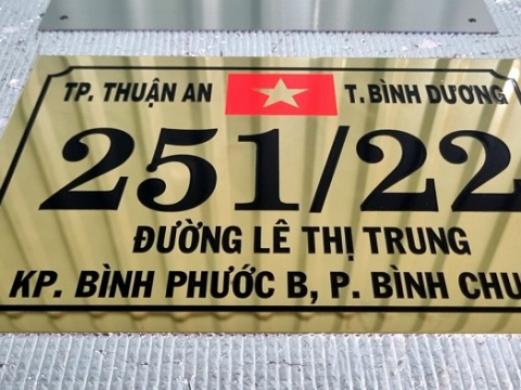 MẪU BIỂN SỐ NHÀ ĐẸP TẠI THUẬN AN - THỦ DẦU MỘT BÌNH DƯƠNG