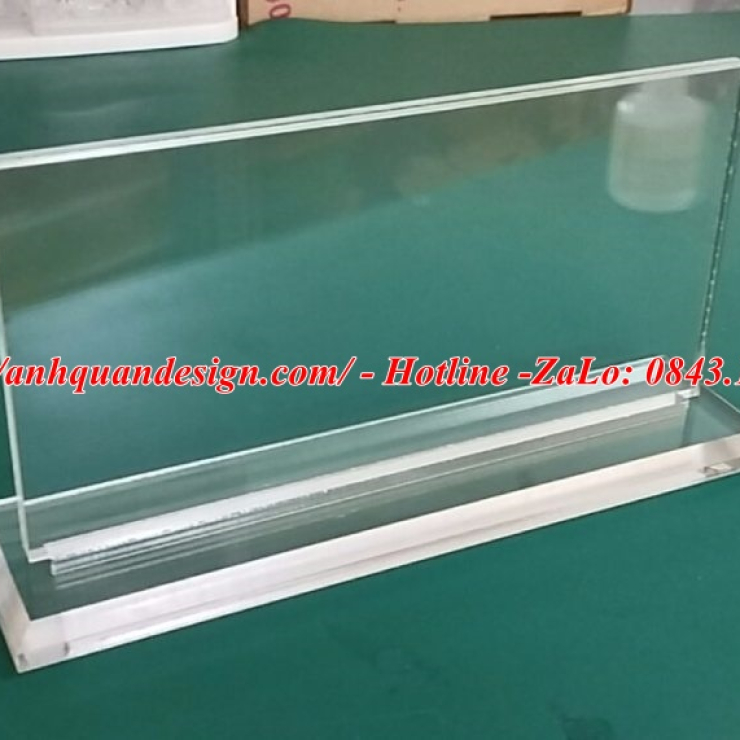 Bảng chức danh mica để bàn 2 mặt