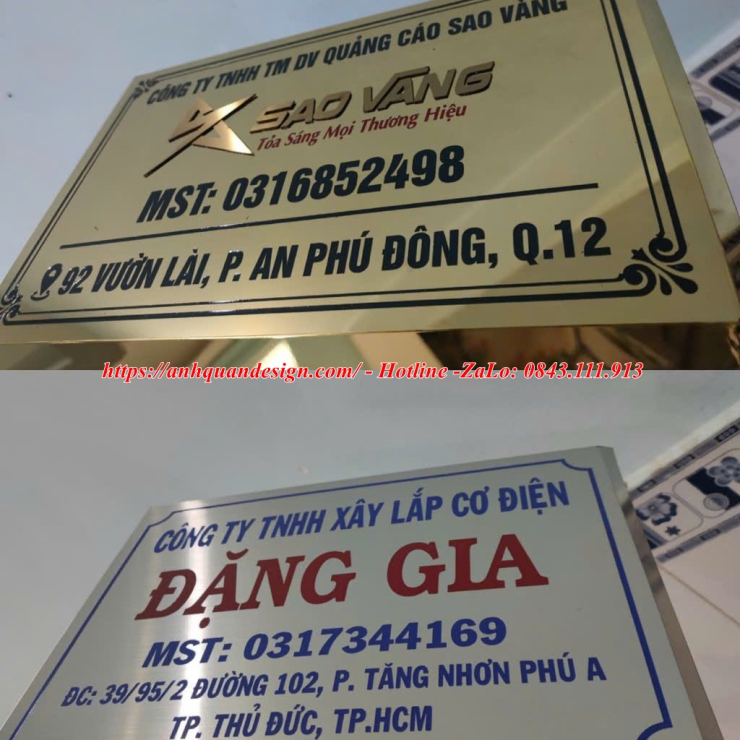 Biển Bảng Hiệu Tên Công Ty