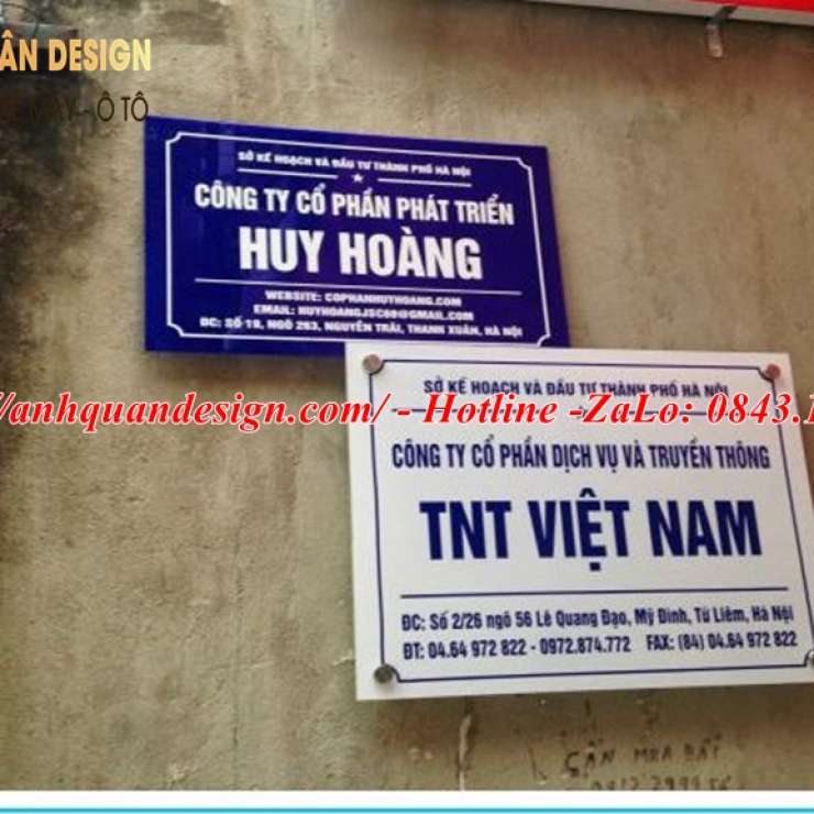 Bảng mica tên công ty