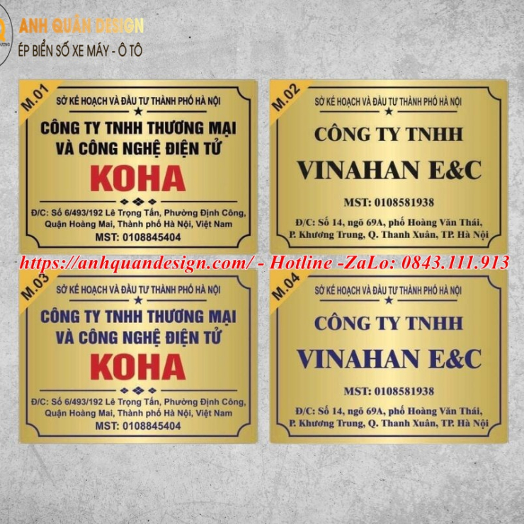 Bảng mica tên công ty