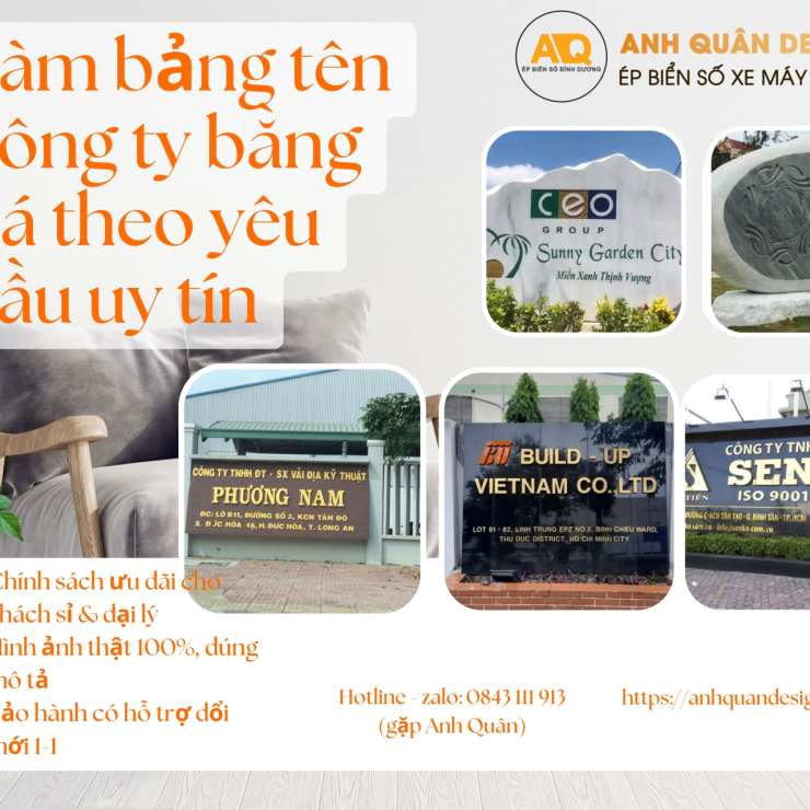 Bảng tên công ty bằng đá