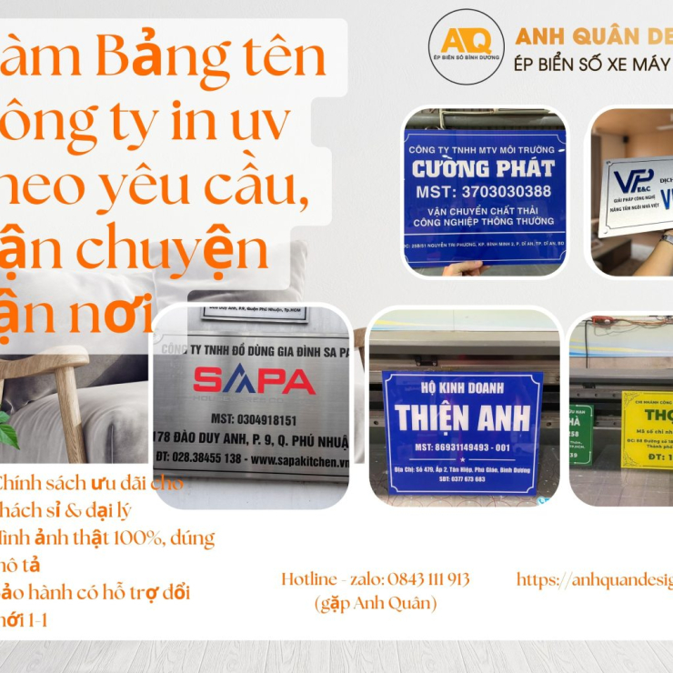 Bảng tên công ty in uv