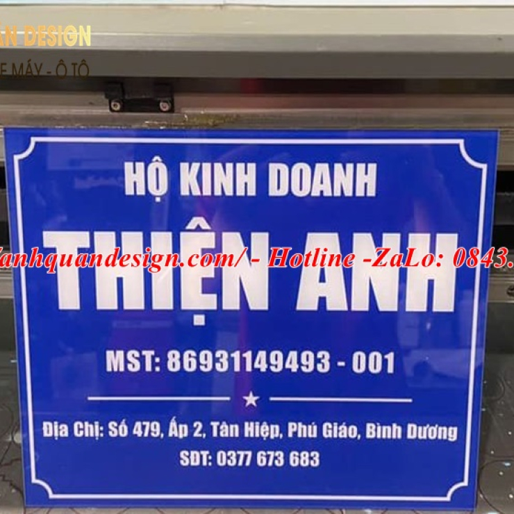 Bảng tên công ty in uv