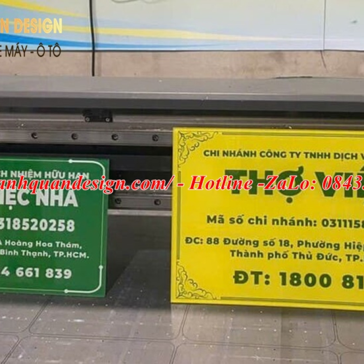 Bảng tên công ty in uv