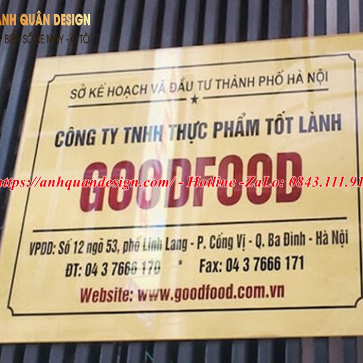 Bảng tên công ty in uv