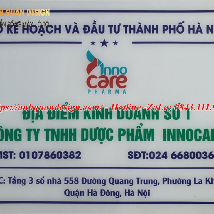 Bảng tên công ty in uv