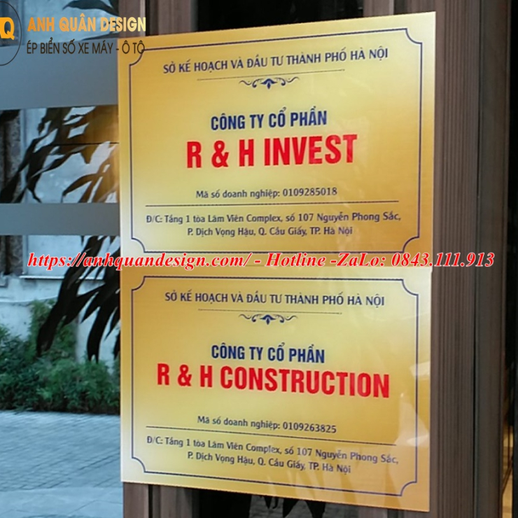 Bảng tên công ty in uv