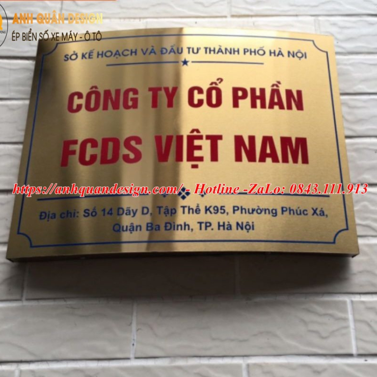Bảng Tên Công Ty Inox