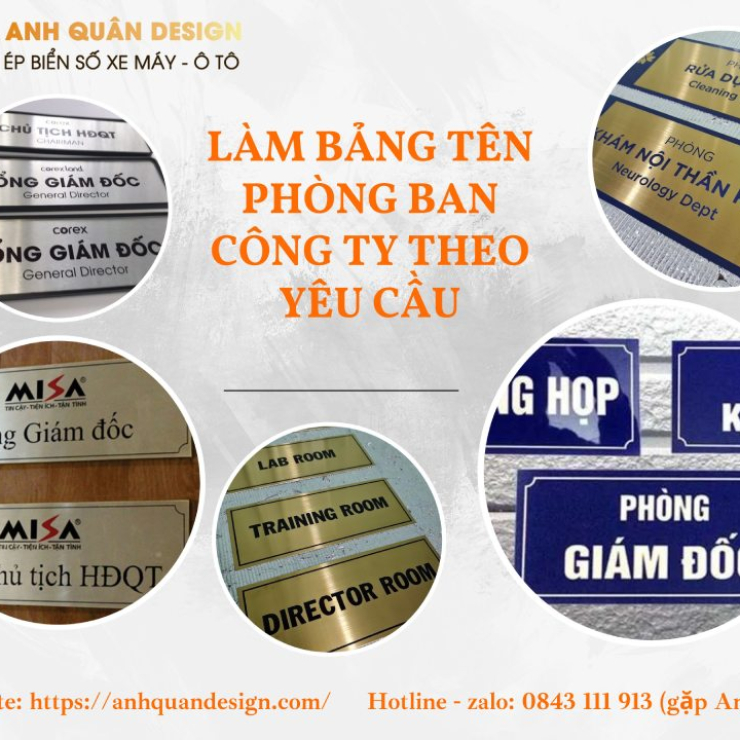 Bảng tên phòng ban công ty