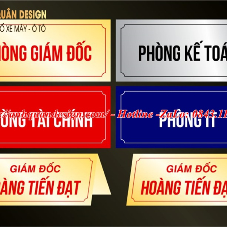 Bảng tên phòng ban công ty