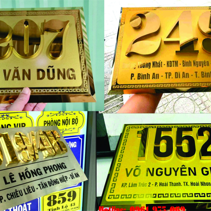 Bảng Số Nhà Inox Nổi 3D