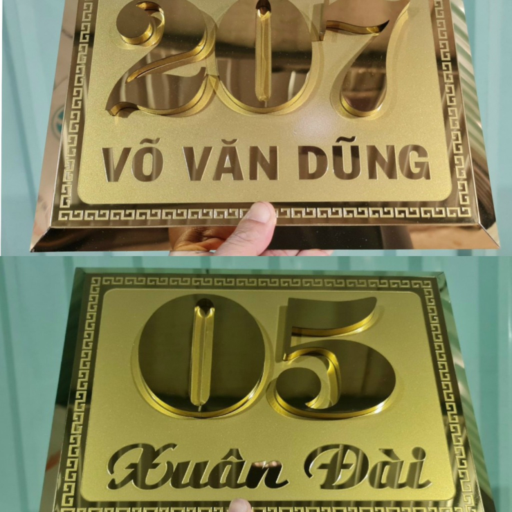 Bảng Số Nhà Inox Nổi 3D