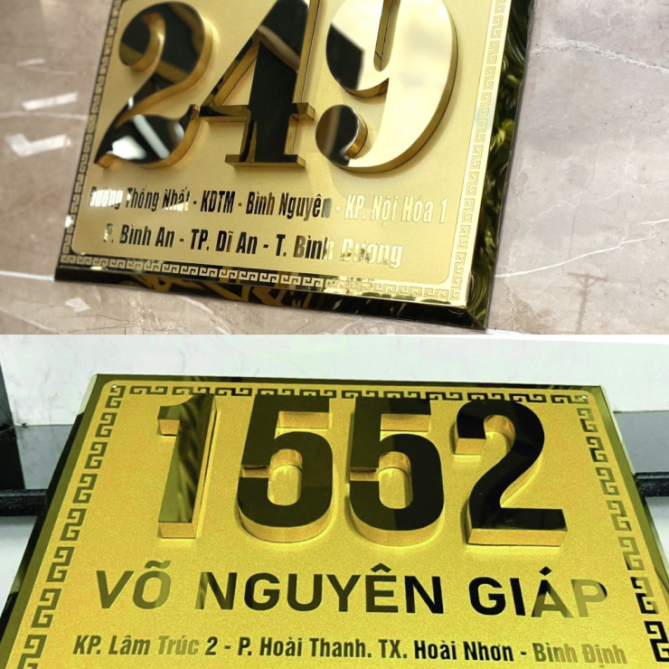 Bảng Số Nhà Inox Nổi 3D