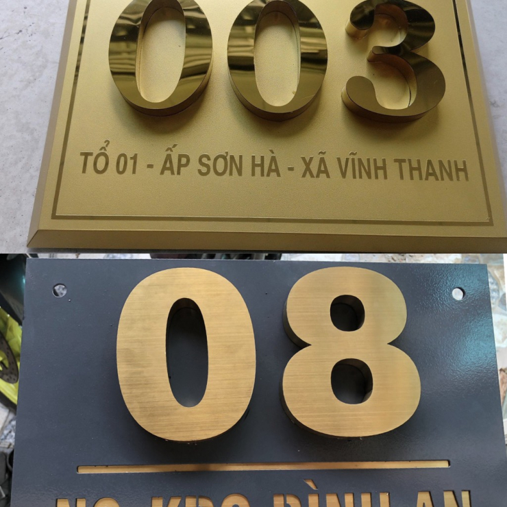 Bảng Số Nhà Inox Nổi 3D