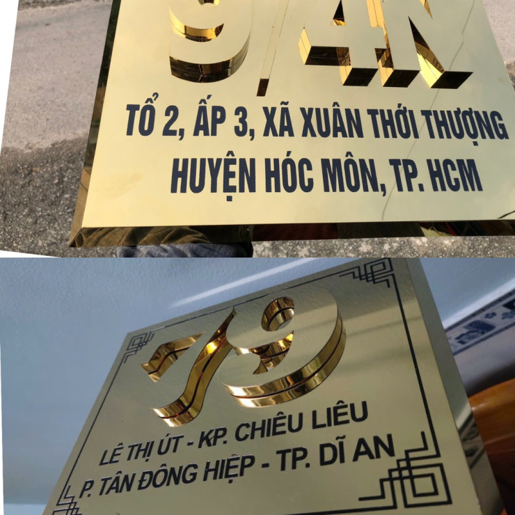 BIỂN SỐ NHÀ INOX SỐ ĐỔ NỔI