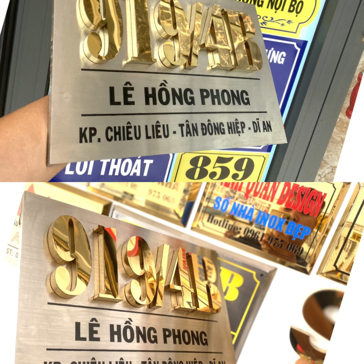 BIỂN SỐ NHÀ INOX SỐ ĐỔ NỔI