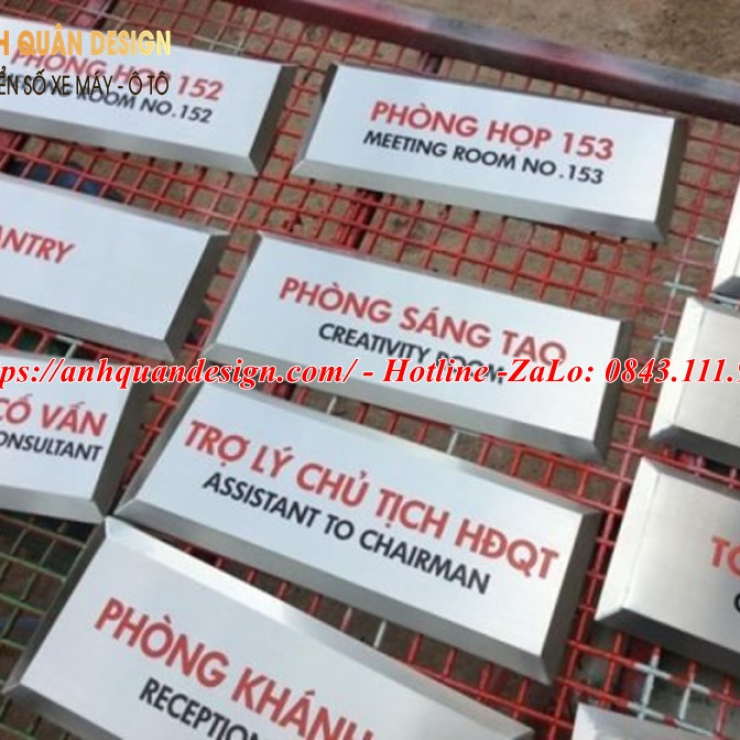 Biển tên phòng inox
