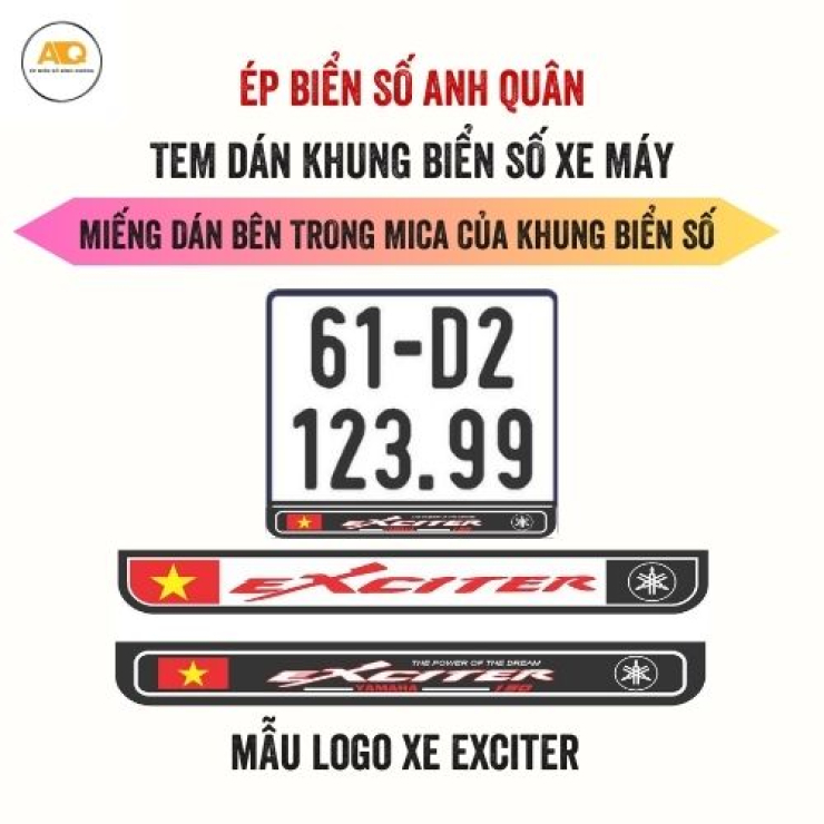 Decal Dán Khung Biển Số Châu Âu Cho Xe Máy