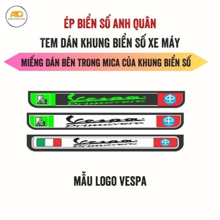 Decal Dán Biển Số Xe Máy Mẫu Xe Vespa