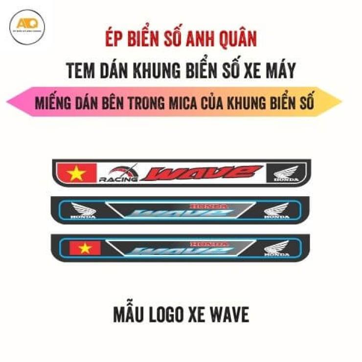 Decal Dán Biển Số Xe Máy Honda Wave