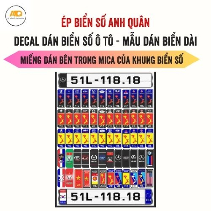 Decal Dán Biển Số Ô Tô | Mẫu Biển Dài Dán Bên Hông