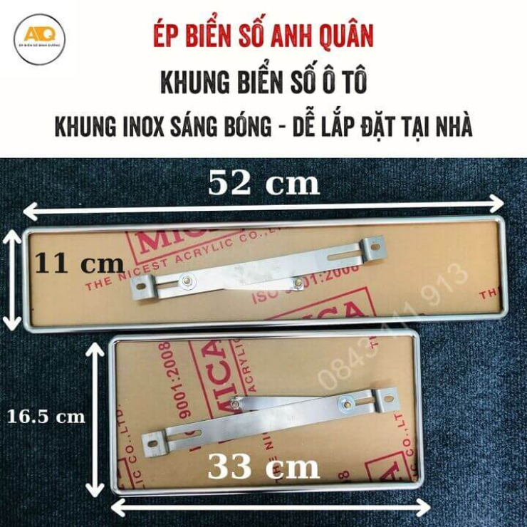 Khung Biển Số Ô Tô | Khung Inox Viền Rời Giả Gò Bọc Bảng Số