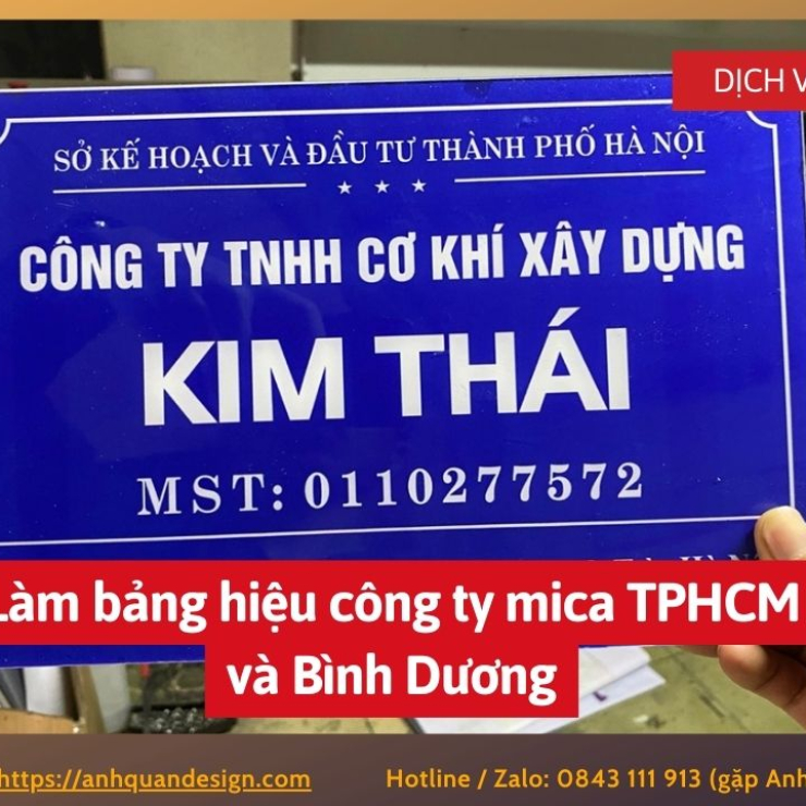 Làm bảng hiệu công ty mica TPHCM và Bình Dương 0843111913