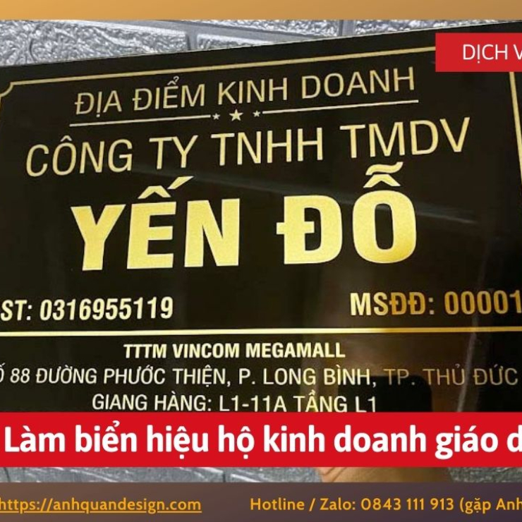 Làm biển hiệu hộ kinh doanh giáo dục