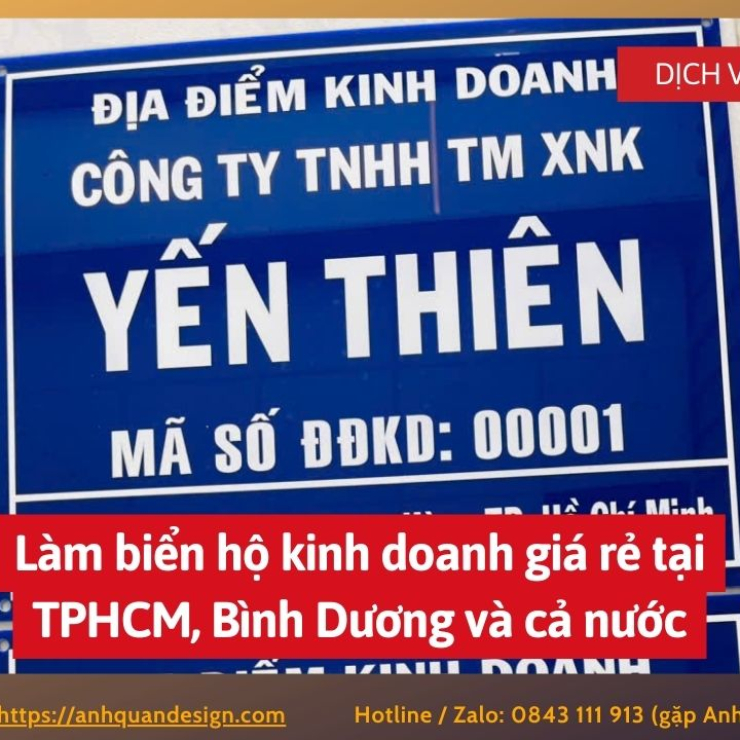 Làm biển hộ kinh doanh giá rẻ tại TPHCM, Bình Dương và cả nước
