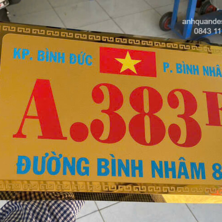 Biển Số Nhà Inox Vàng