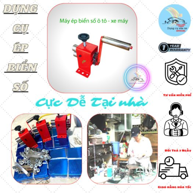 Máy ép biển số thủy lực cho ô tô, xe máy