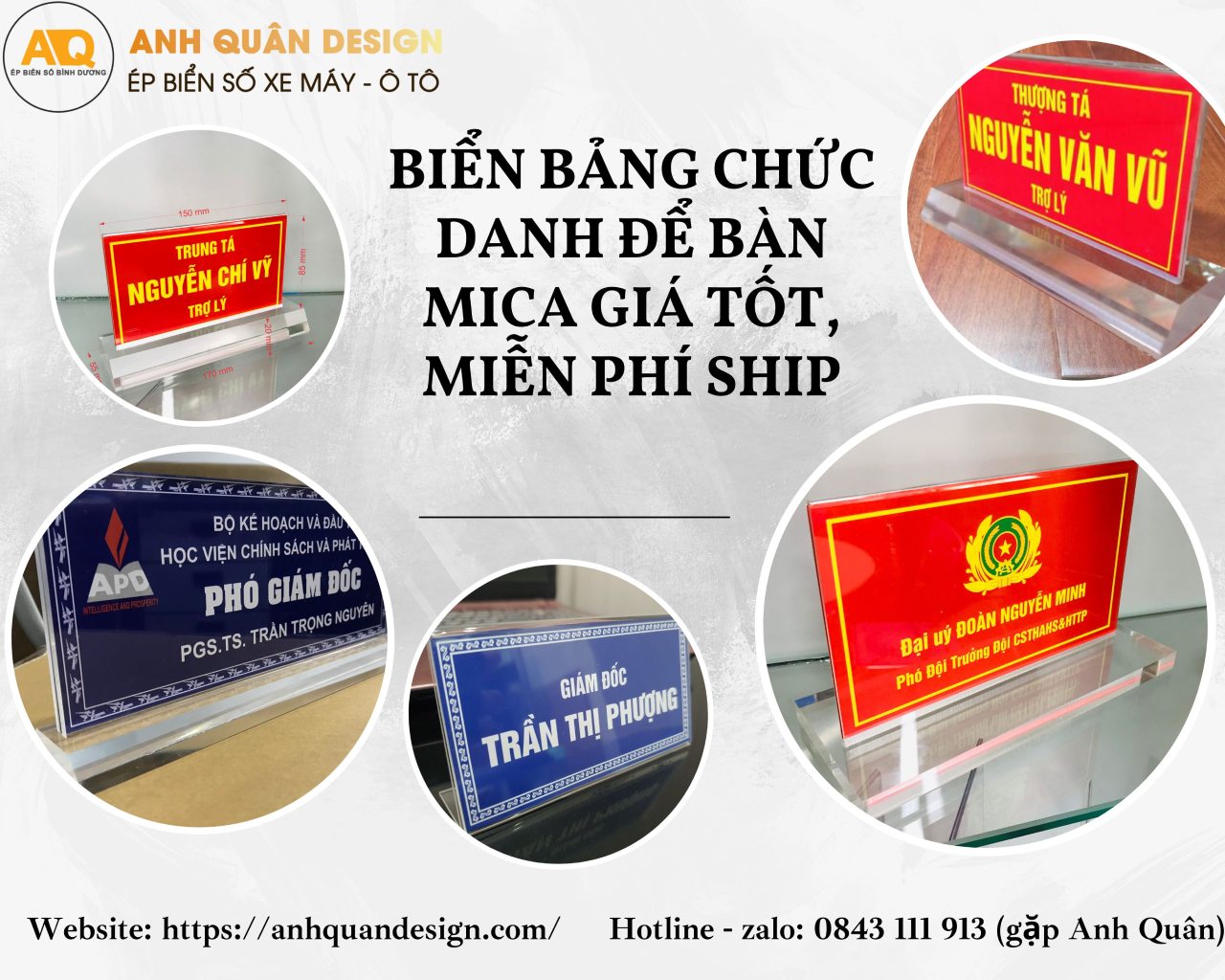 Biển Bảng chức danh để bàn mica đẹp